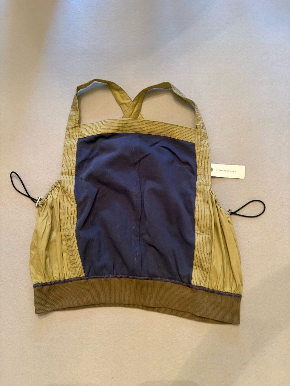 NWT Anthropologie Pilcro Blue Green Zip Side Tie Criss Cross Back Large L - Picture 4 of 9
